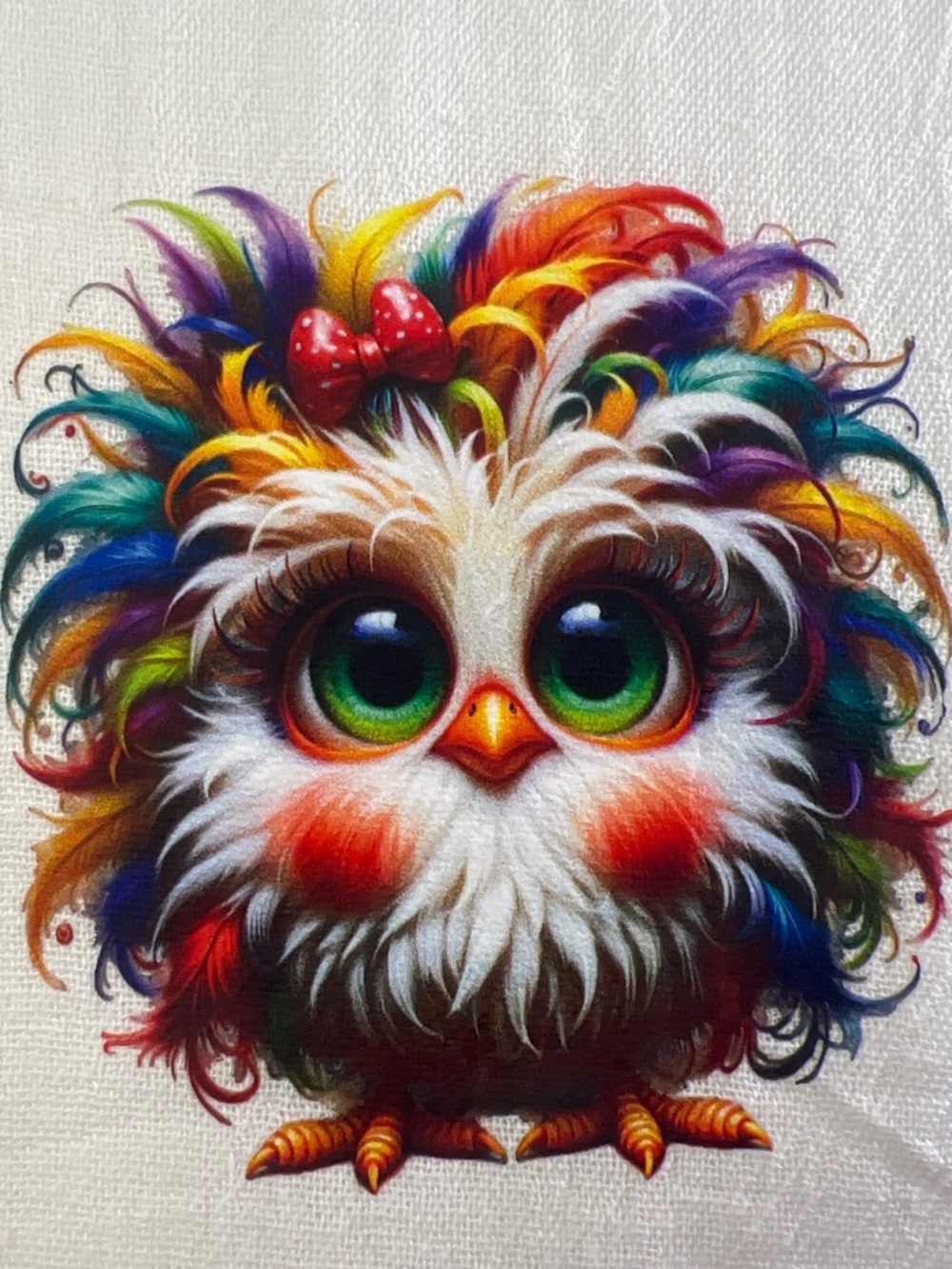 Rainbow Chicken Kitchen Towel Colorful Chicken Decorative Dish Towel